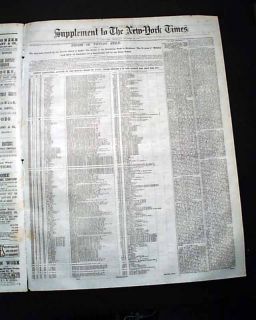 1871 NY Times Newspaper BOSS TWEED William M. Exposed TAMMANY HALL 