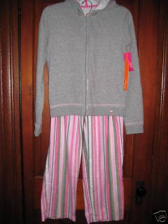 Jenni Macys Zip Front Hoodie PJ Pants Pajamas s Bunny