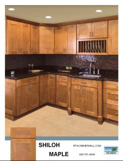 Shaker Style Kitchen Cabinets Shiloh Maple RTA Beautiful Honey Stained 