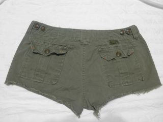 Lucky Brand SIZE 8 29 Military Green Cut Off Shorts 100% Cotton 