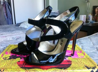 BNIB Versace H M Patent Leather Black Heels sz 37 US 6 SOLD OUT