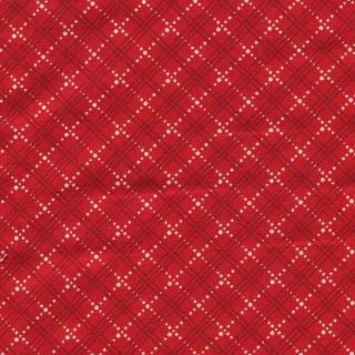 Mary Breits Redwork Plaid Cotton Fabric BTY for Quilting Craft Etc 