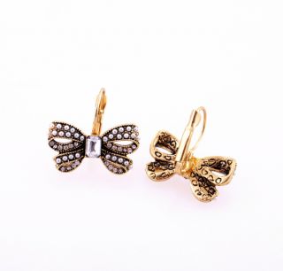  Retro Fashion Butterfly Bow Stud Earrings Sweet Vintage Earring