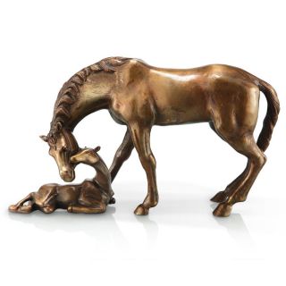 Mare Foal Hand Cast Brass Horse Colt Statue Horses Sculpture New