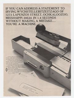 1966 pitney bowes addresser printer print ad