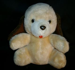 Vintage Tan Light Brown Puppy Dog Stuffed Animal Plush RARE Toy Old 