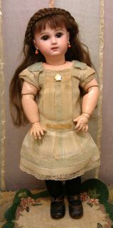 18 Jumeau Antique French Doll Closed Mouth c1895 w Orig Chemise Shoes 