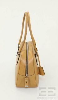 Prada Tan Textured Leather Bowler Shoulder Bag