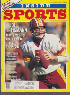 Vintage Inside Sports Magazine Joe Theismann Washington Redskins NFL 