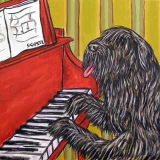 Bouvier Des Flandres Piano Coaster Dog Art Tile Gift