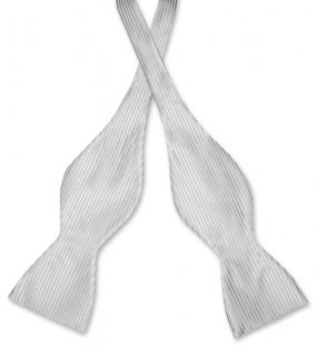 Antonio Ricci Self Tie Bow Tie Solid Silver Grey Color Mens Bowtie 