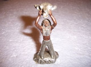 GOOD HUNTING INDIAN PRAYING WITH BUFFALO SKULL. MASTER WORKS FINE 