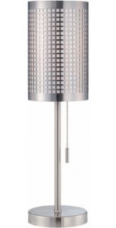 Lite Source Braxton Polished Steel Table Lamp w Liner