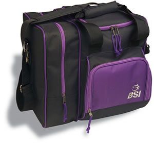 BSI Deluxe Single Bowling Ball Bag Black Purple