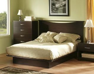   FULL SIZE Bed w Headboard NO BOX SPRING REQ Wood Platform Frame Wooden