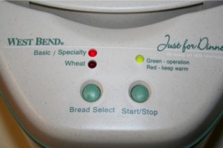 Westbend Just for Dinner Automatic Breadmaker Bread Machine