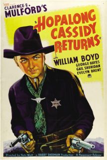 Hopalong Cassidy Returns Movie Poster William Boyd RARE