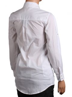 Boyfriend Shirt with Pocket and Button Tab Sleeve 2637