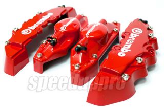 Red Brembo Look Brake Caliper Cover Kit Front Rear 4pcs