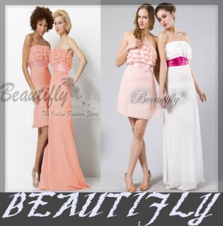 Peach Pink Chiffon Bridesmaids Dress Party Dress Evening Prom Cocktail 