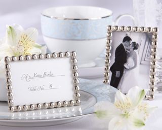 Silver Pearls Mini Photo Frame Wedding Favor (50)