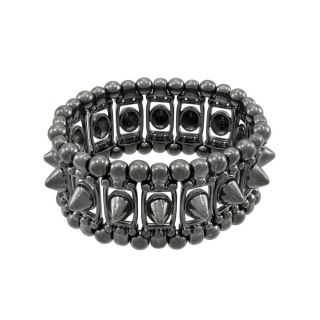 this hematite spiked stretch bracelet is a cool accessory to add to 