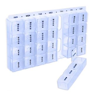 Day 4X Day Pill Box Organizer Reminder with Braille