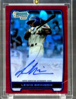 LEWIS BRINSON 2012 Bowman Draft Picks Prospects Red Refractor Auto SP 