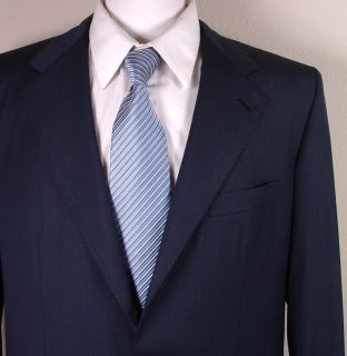 BRIONI Suit $5995 Dark Blue Wool Cashmere 2 BTN Handmade Suit 43R 53E 