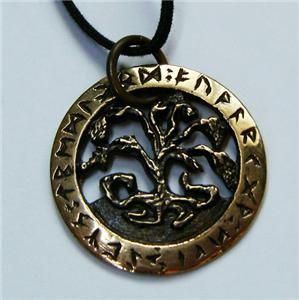 yggdrasil amulet pendant tree of life bronze