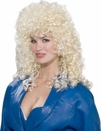 Womans Blonde Curly Dolly Parton Wig Halloween Holiday Costume Party 
