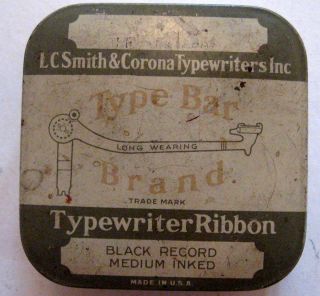   Antique Typewriter Tin Case LC Smith Corona Type Bar Brand USA