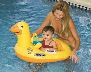 Skill School Inflatable Ducky Baby Pool Seat Water Toy