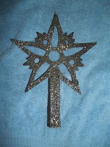 Antique Victorian Vtg 1800s Mica Dresden Feather Tree Christmas Star 
