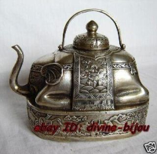 Collectables Old Tibet Brass Elephant Shape Teapot