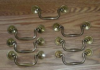Brass Americana Chippendale Federal Bail Drawer Pull Handle Hardware 