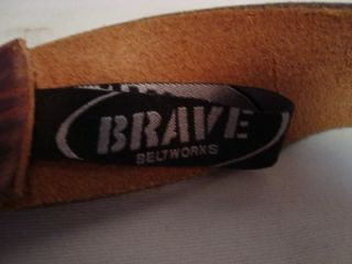 Brave Beltworks Italian Leather Belt w/Grommets & Wood Buckle   NICE