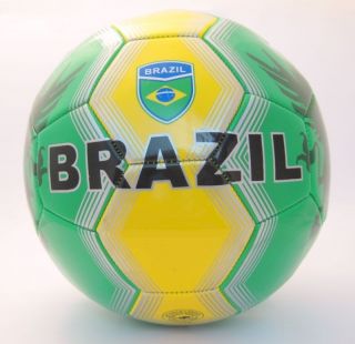 Official Football Soccer Ball BRAZIL Flag Size 5 Green/Yelow NEW