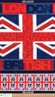 Timeless Treasures British Flag Large Panel UK Union Jack London 