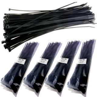 500 Cable Zip Ties 12 inch Nylon Black Wire Ziptie New Fast Free 