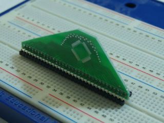   kit to convert 44 pin qfp into continuous dip solderless breadboards