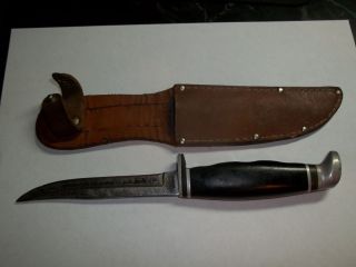 Vintage Case XX 2Finn Fix Blade Hunting Knife Leather Sheath Fish 
