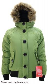 New The North Face Womens Brenda Bomber Jacket Green Size Medium 