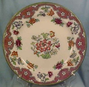   Antique CARNATION FLOWERS IRONSTONE DINNER PLATE Brownfield & Sons