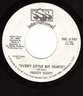 Promo SSS 767 45 RPM Peggy Scott Every Little Bit Hurts