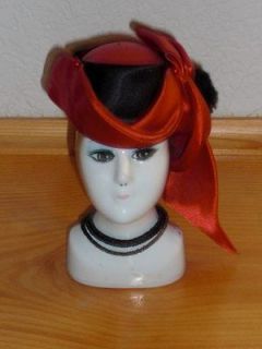 vintage red hat lady head vase pin cushion time left