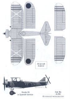 72 Choroszy BREDA Ba 28 Spanish Civil War Bomber & Italian 2 Seat 