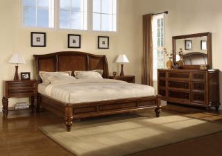 Wynwood Brendon Cherry King Size Sleigh Bed Traditional Bedroom 
