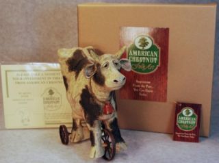 American Chestnut Folk Art Belle Cow Pull Toy AM1055