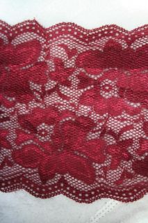  lace 5 25 wide bty price is per yard of brick red stretch lace